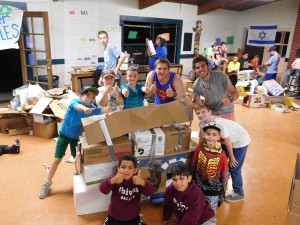 B-1, Akiva, and Raffa built Noah's ark including animals and a door through which to enter the ark!